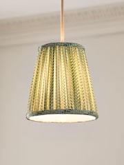Nina Campbell Green/White Larch Diner Pendant - Image 3 of 5