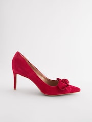 Red Forever Comfort® Leather Bow Mid Court Shoes - Image 4 of 7