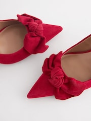 Red Forever Comfort® Leather Bow Mid Court Shoes - Image 6 of 7