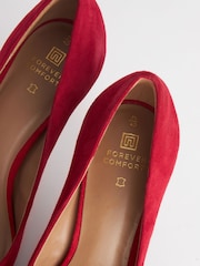 Red Forever Comfort® Leather Bow Mid Court Shoes - Image 7 of 7