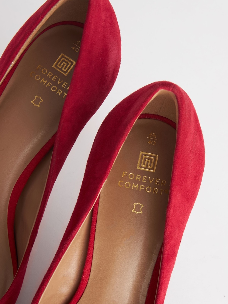 Red Forever Comfort® Leather Bow Mid Court Shoes - Image 7 of 7