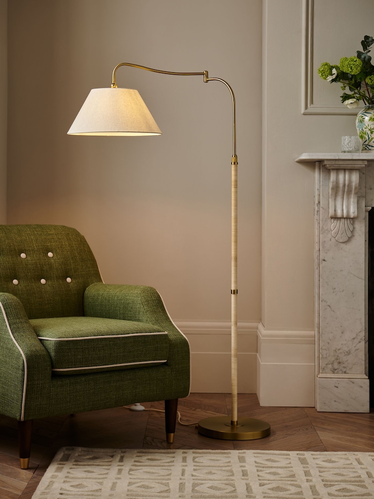Nina Campbell White/Gold Sagano Floor Lamp - Image 1 of 6