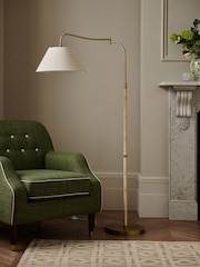 Nina Campbell White/Gold Sagano Floor Lamp - Image 2 of 6