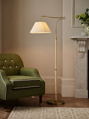 Nina Campbell White/Gold Sagano Floor Lamp - Image 3 of 6