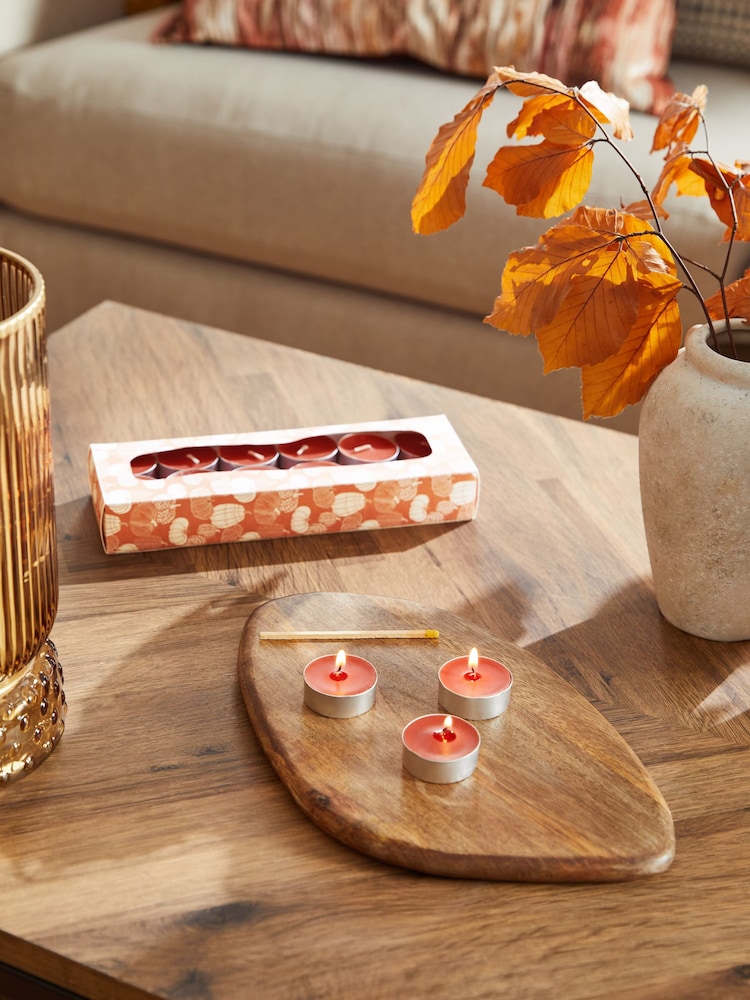 Orange 24 Pack Pumpkin and Maple Scented Tealights - Image 1 of 4