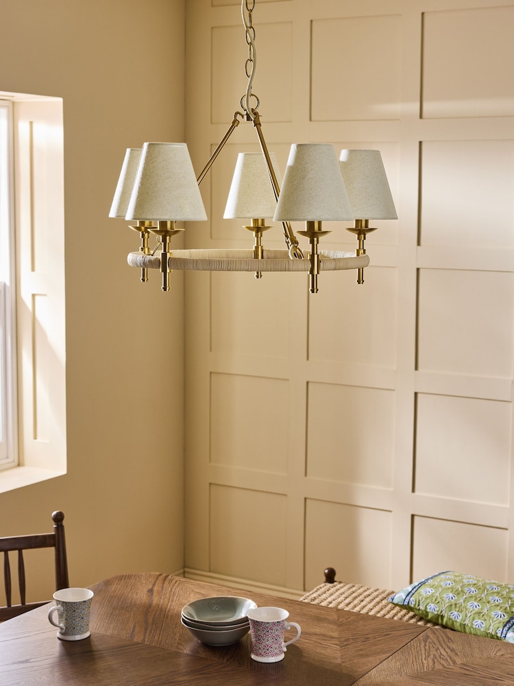 Nina Campbell Brass Sagano Chandeilier Ceiling Light - Image 2 of 5