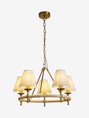 Nina Campbell Brass Sagano Chandeilier Ceiling Light - Image 5 of 5