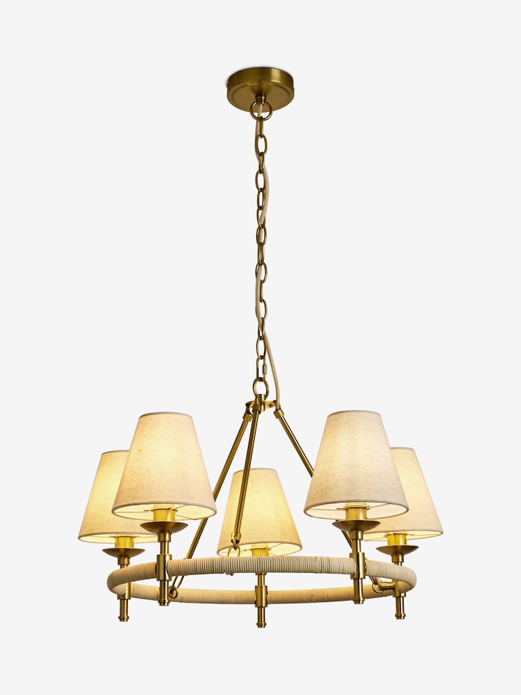 Nina Campbell Brass Sagano Chandeilier Ceiling Light - Image 5 of 5