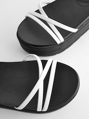 White Extra Wide Fit Chunky Strappy Flatform Sandals - Image 6 of 6