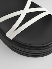 White Regular/Wide Fit Chunky Strappy Flatform Sandals - Image 5 of 6