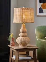 Nina Campbell Natural Liana Rattan Table Lamp - Image 1 of 5