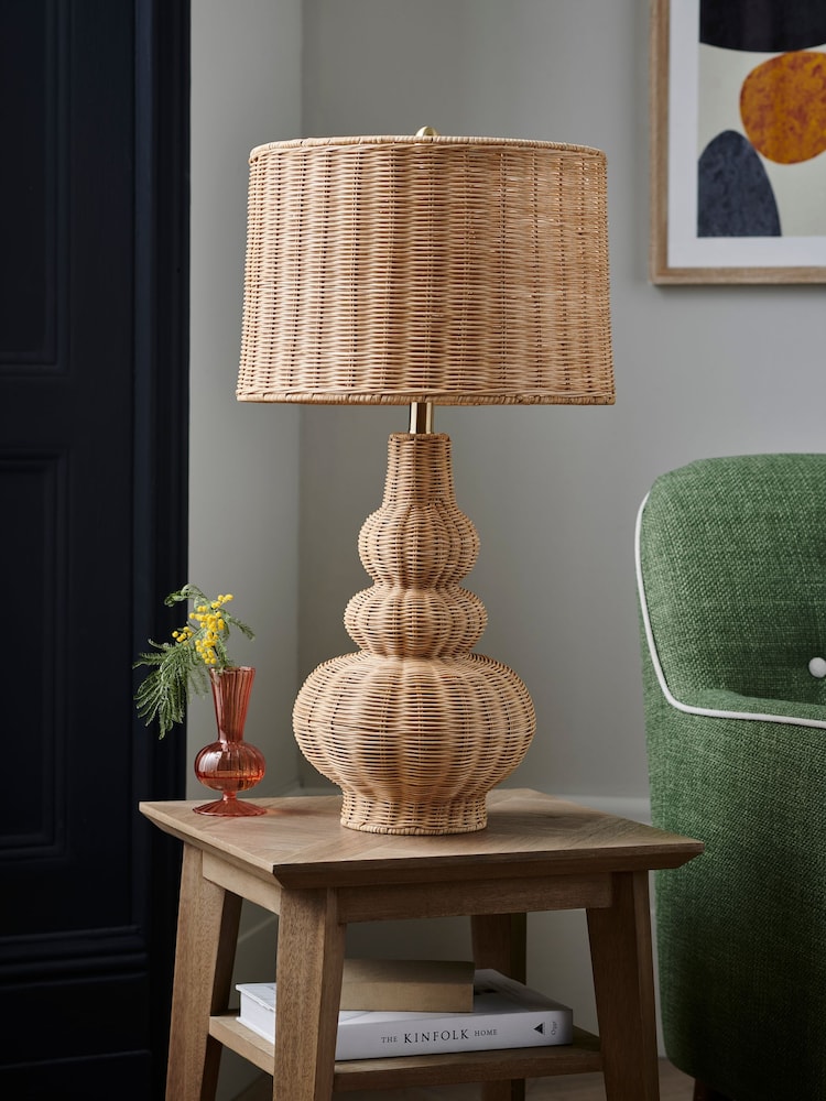 Nina Campbell Natural Liana Rattan Table Lamp - Image 2 of 5