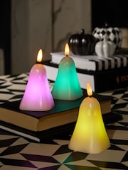 Multi Ghost Colour Change Unfragranced LED Candles Set of 3 - Image 1 of 3