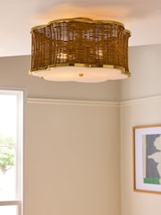 Nina Campbell Natural Fleur Flush Ceiling Light - Image 1 of 4