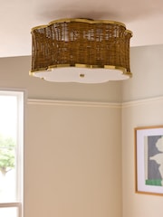 Nina Campbell Natural Fleur Flush Ceiling Light - Image 2 of 4