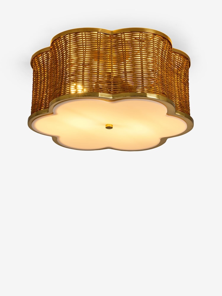 Nina Campbell Natural Fleur Flush Ceiling Light - Image 4 of 4