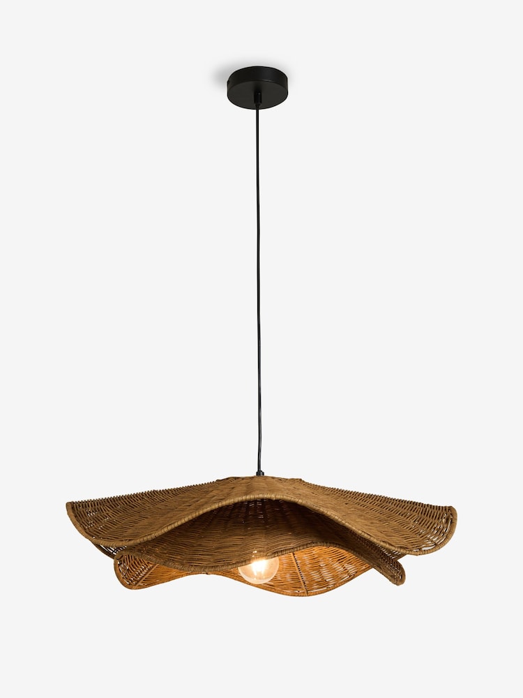 Nina Campbell Natural Velero Rattan Pendant Light - Image 2 of 6