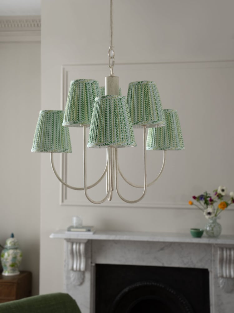 Nina Campbell Green/White Larch Chandelier - Image 2 of 5