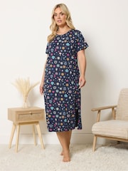 Yours Curve Blue Midaxi Nightdress - Image 2 of 5