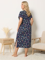 Yours Curve Blue Midaxi Nightdress - Image 3 of 5