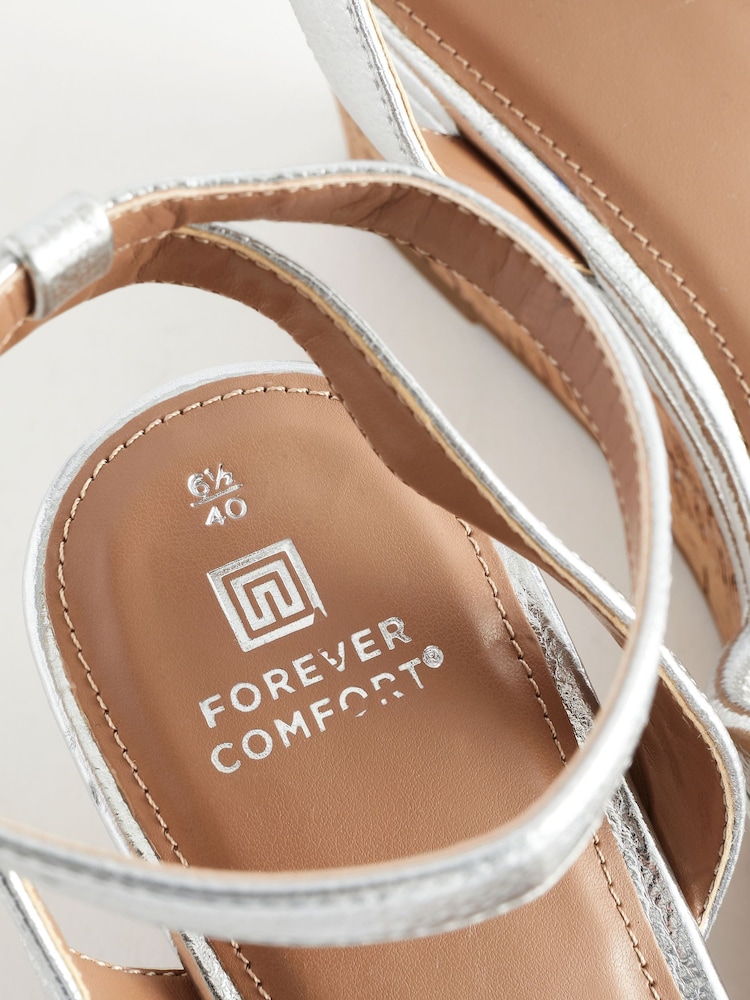 Silber - Forever Comfort® Keilabsatzschuhe mit zwei Riemen - Bild 4 von 4