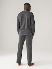 Noir/Gris - Lot de 2 pyjamas manches longues en 100% coton à poignets - Image 3 de 16