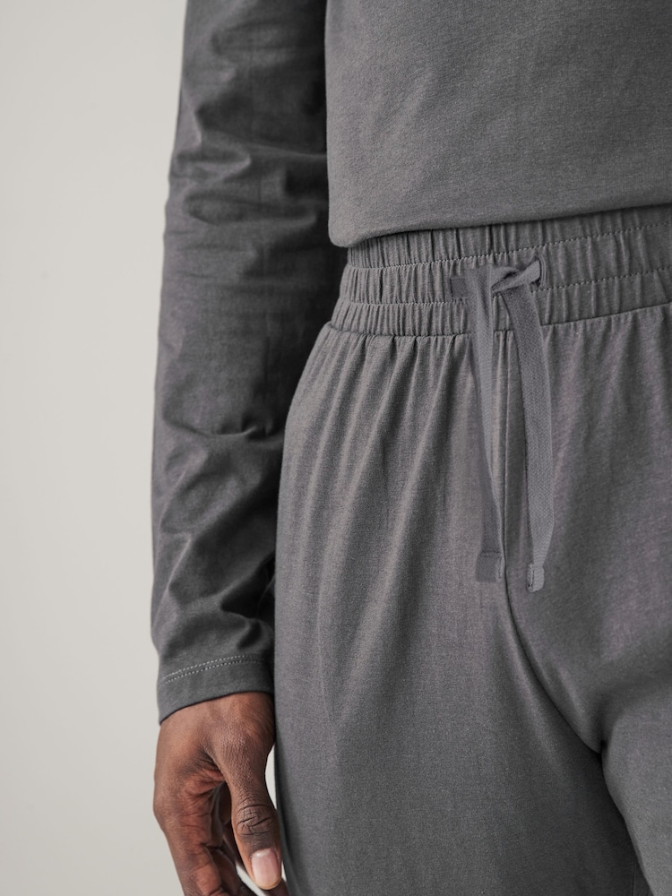 Noir/Gris - Lot de 2 pyjamas manches longues en 100% coton à poignets - Image 5 of 16