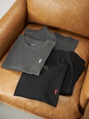 Noir/Gris - Lot de 2 pyjamas manches longues en 100% coton à poignets - Image 8 de 16