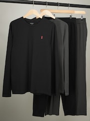 Noir/Gris - Lot de 2 pyjamas manches longues en 100% coton à poignets - Image 9 de 16