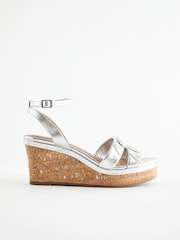 Silber - Forever Comfort® Keilabsatzschuhe mit zwei Riemen - Bild 1 von 4