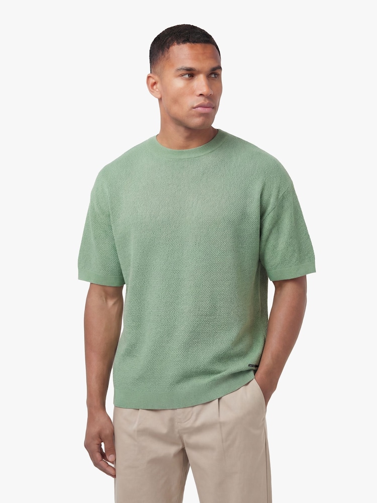 Luke 1977 Green Ford Sage Knitted T-Shirt - Image 1 of 6