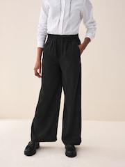 Black Pull-On Crepe Wide Leg Trousers (9-18yrs) - Image 1 of 6