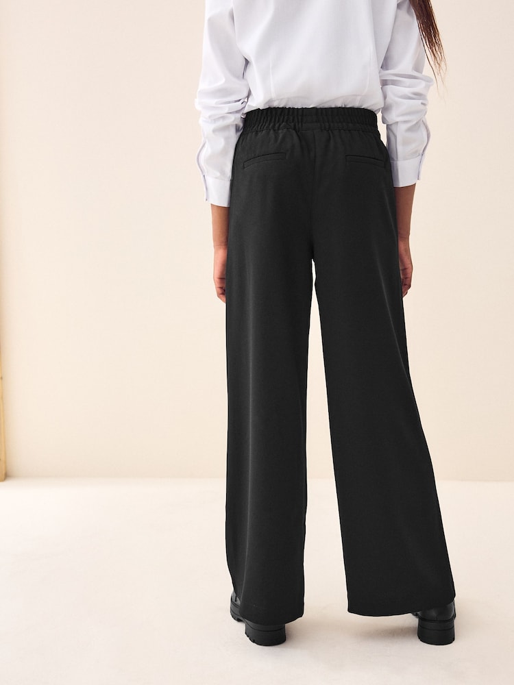 Black Pull-On Crepe Wide Leg Trousers (9-18yrs) - Image 2 of 6