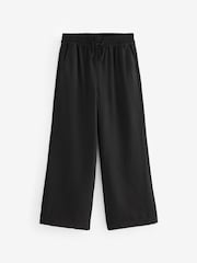 Black Pull-On Crepe Wide Leg Trousers (9-18yrs) - Image 6 of 6