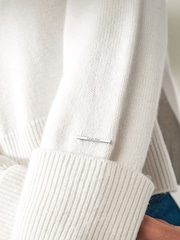 Calvin Klein White Cashmere Blend Zip Jumper - Image 5 of 6