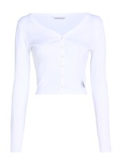 Calvin Klein White Woven Label Cardigan - Image 4 of 6