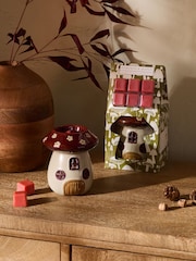 Red Toadstool House Burner Set with 6 Pumpkin and Maple Scented Wax Melts - Image 1 of 3