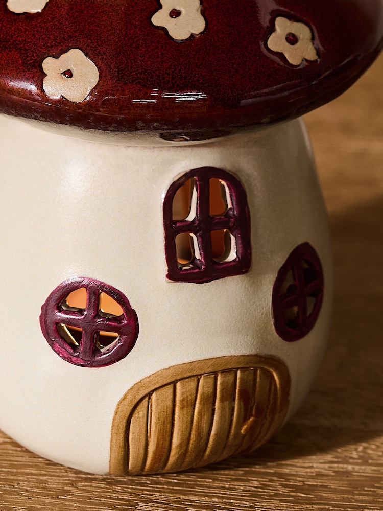 Red Toadstool House Burner Set with 6 Pumpkin and Maple Scented Wax Melts - Image 3 of 3