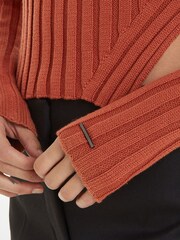Calvin Klein Brown Cotton Blend Split Sweater - Image 3 of 6