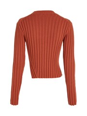 Calvin Klein Brown Cotton Blend Split Sweater - Image 5 of 6