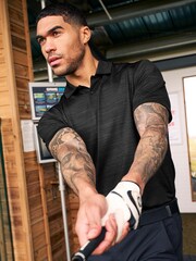 Black Active Mesh Golf Polo Shirt - Image 2 of 7