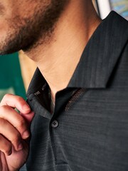 Black Active Mesh Golf Polo Shirt - Image 4 of 7