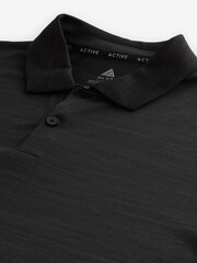 Black Active Mesh Golf Polo Shirt - Image 6 of 7