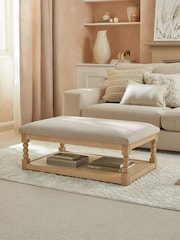 Tweedy Plain Light Natural Lancaster Coffee Table Footstool - Image 1 of 9