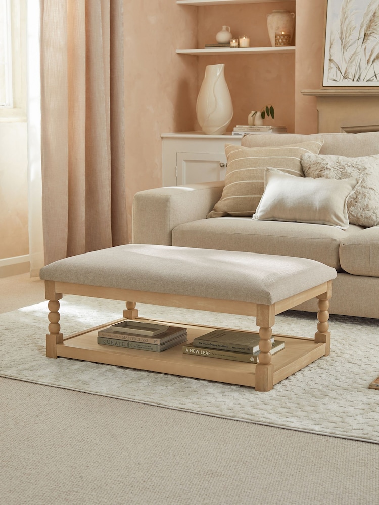 Tweedy Plain Light Natural Lancaster Coffee Table Footstool - Image 1 of 9