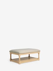Tweedy Plain Light Natural Lancaster Coffee Table Footstool - Image 3 of 9
