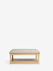 Tweedy Plain Light Natural Lancaster Coffee Table Footstool - Image 4 of 9