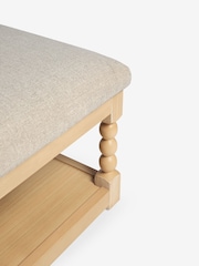 Tweedy Plain Light Natural Lancaster Coffee Table Footstool - Image 5 of 9
