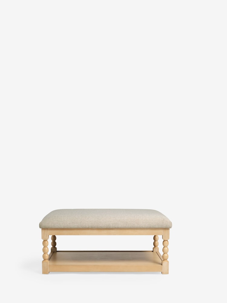 Tweedy Plain Light Natural Lancaster Coffee Table Footstool - Image 9 of 9