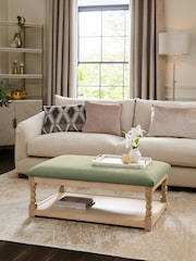 Soft Texture Sage Green Lancaster Coffee Table Footstool - Image 1 of 2